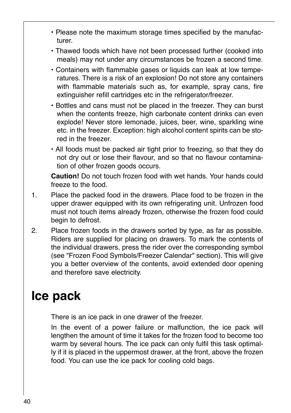 Ice pack | AEG KO SANTO 290-6I User Manual | Page 17 / 25