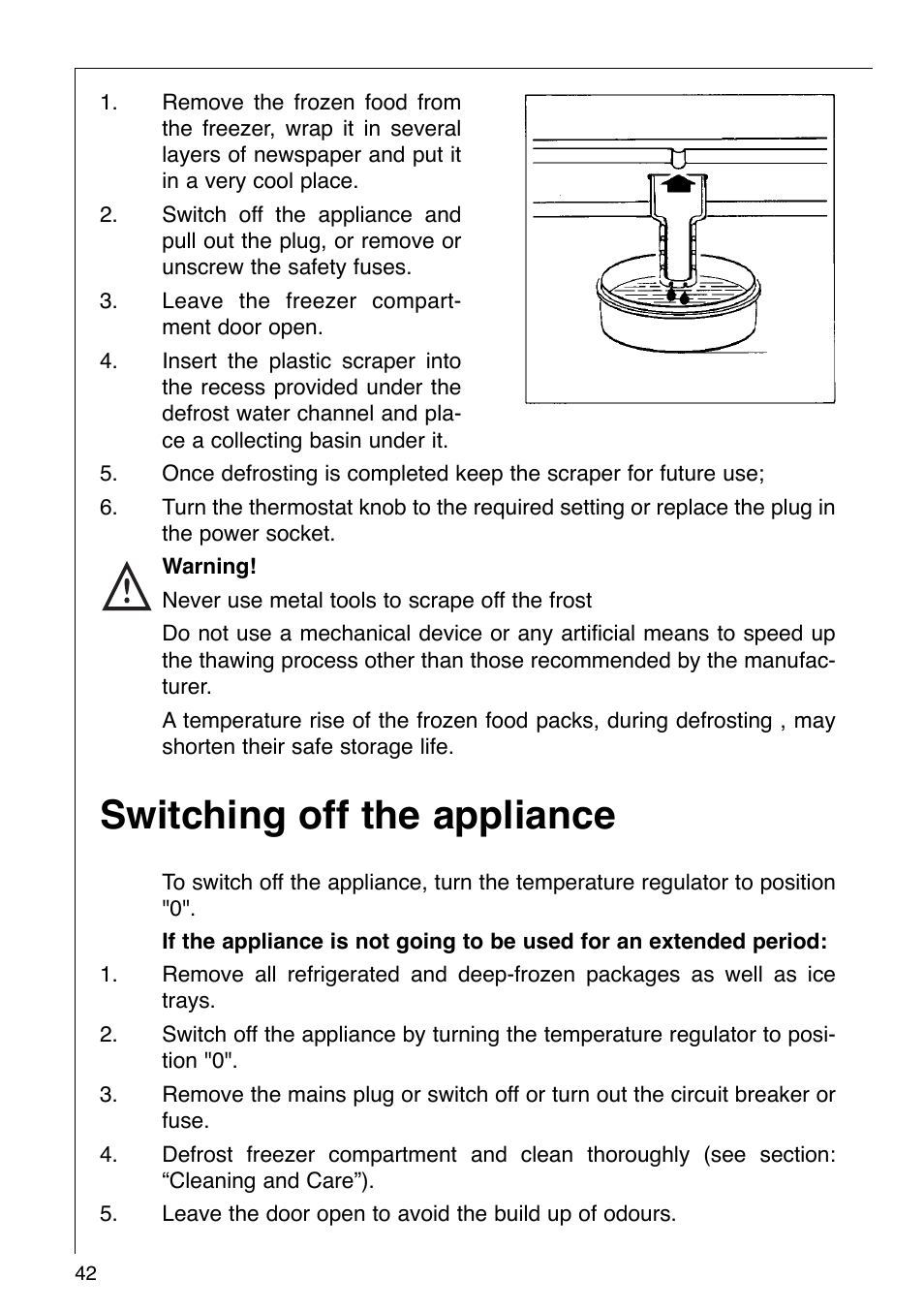 Switching off the appliance | AEG KO SANTO 290-6I User Manual | Page 19 / 25