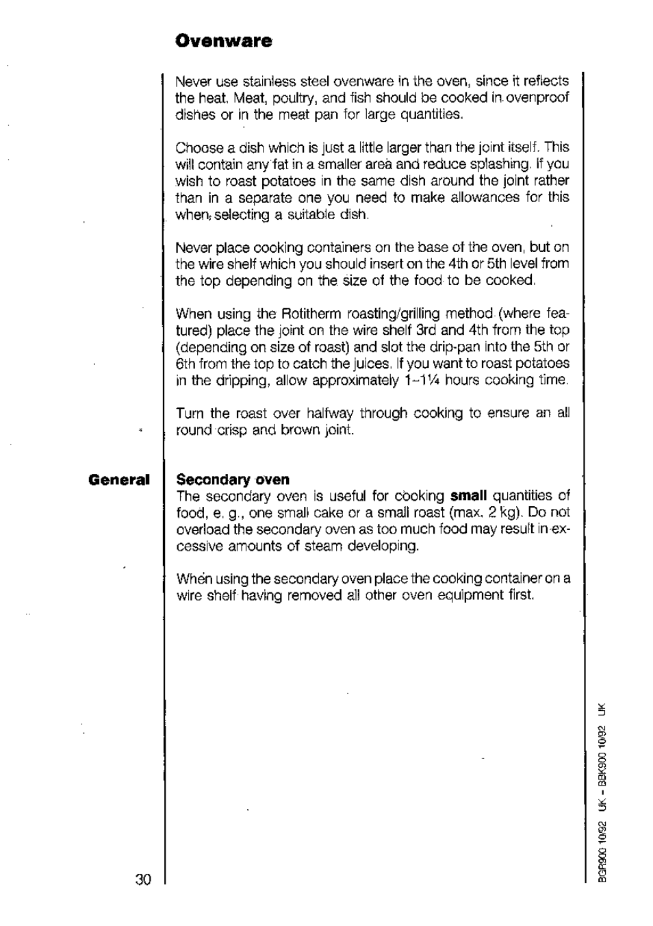 Ovenware | AEG 5210 V User Manual | Page 30 / 46