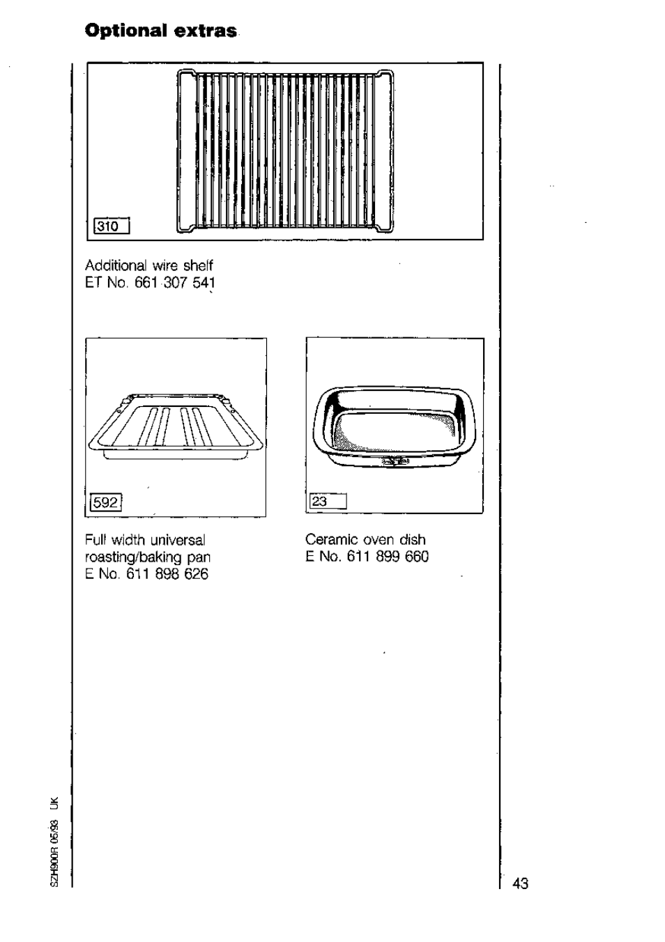 Optional extras, Optionai extras | AEG 5210 V User Manual | Page 43 / 46