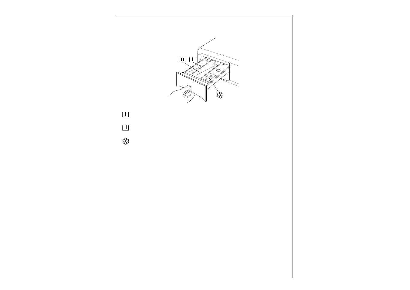 Detergent and additive dispenser drawer, Before the first wash | AEG LAVAMAT 97-115 User Manual | Page 13 / 39