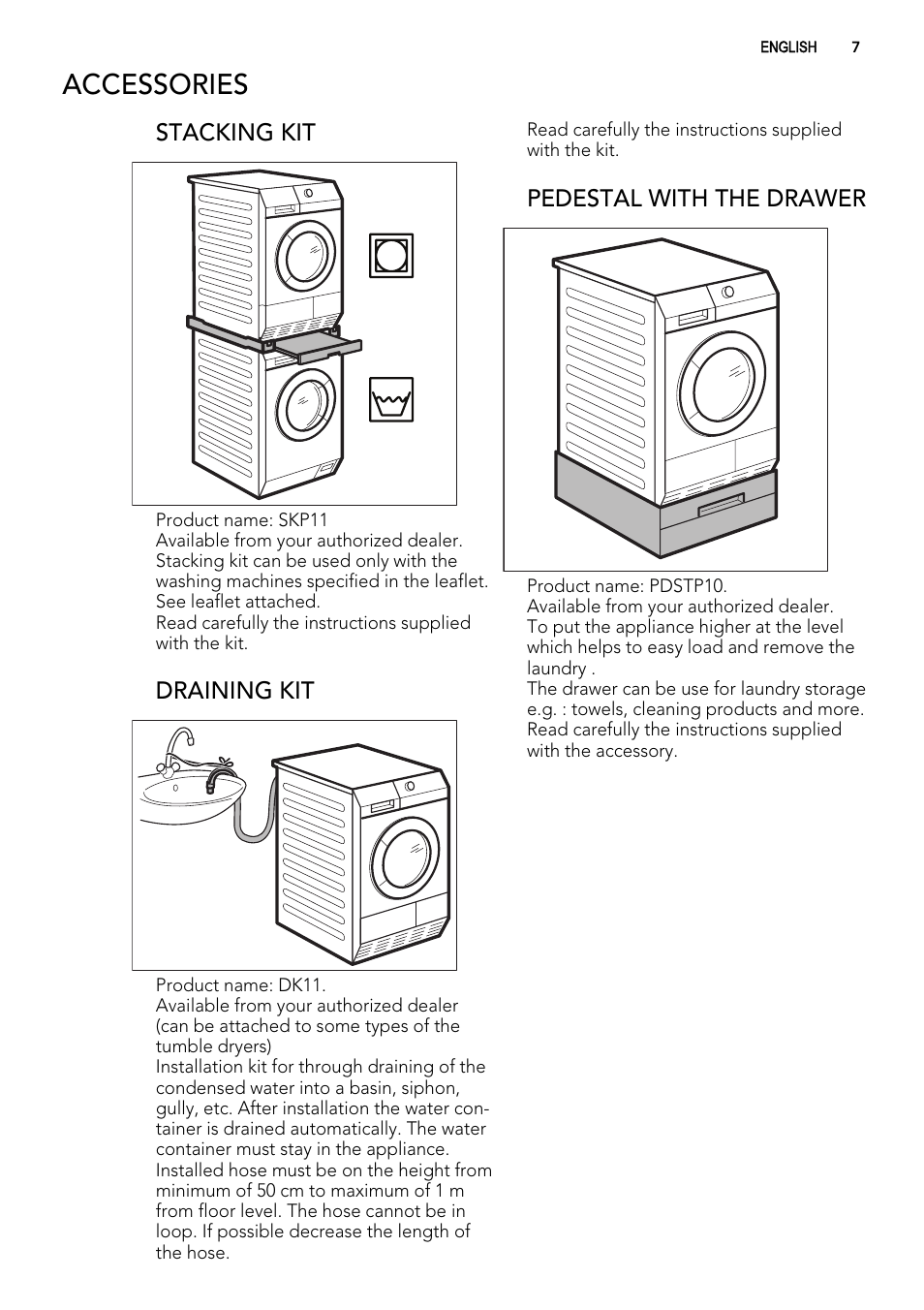 Accessories | AEG LAVATHERM 65270AC EN User Manual | Page 7 / 24