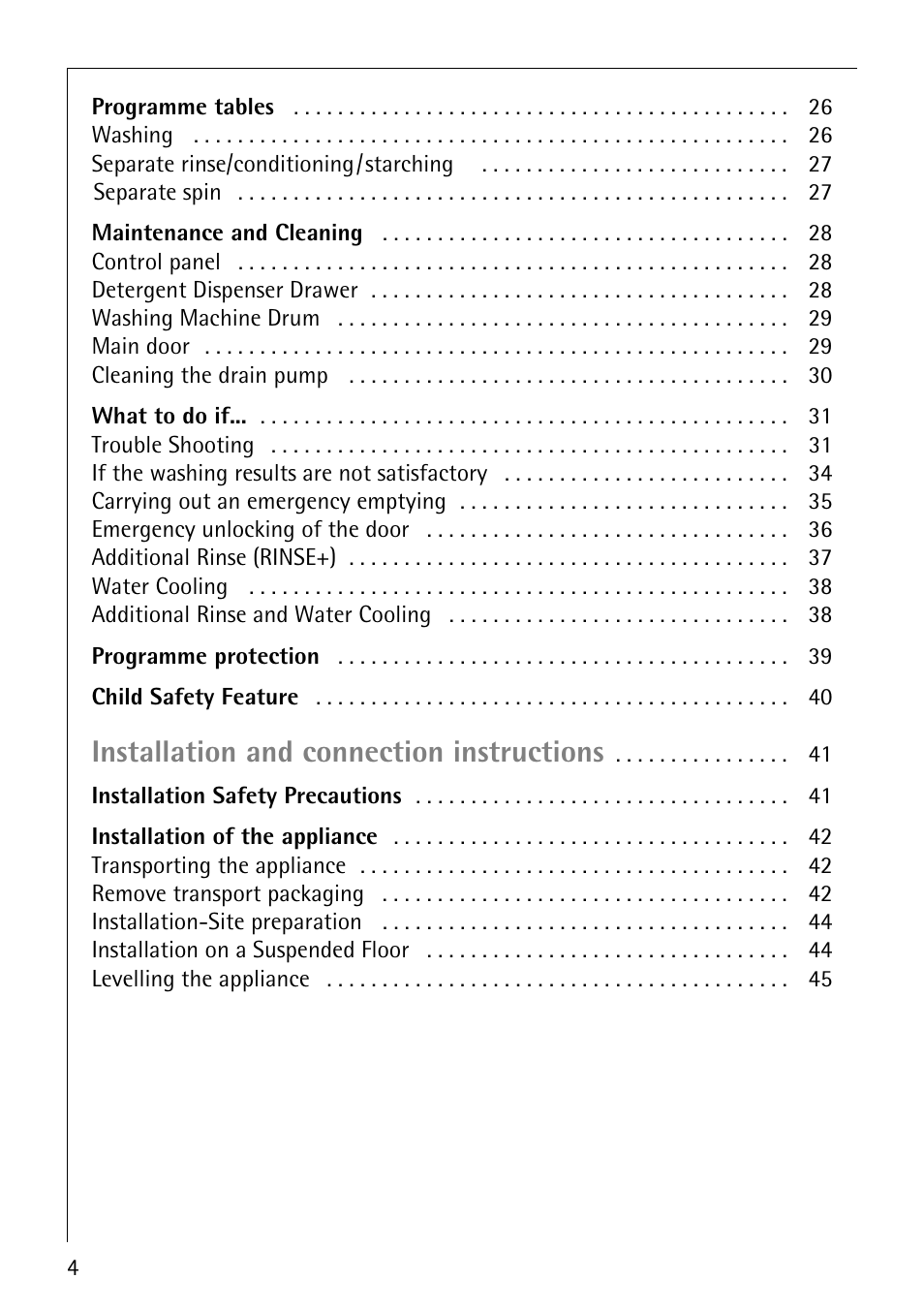Installation and connection instructions | AEG LAVAMAT 88730 User Manual | Page 4 / 56