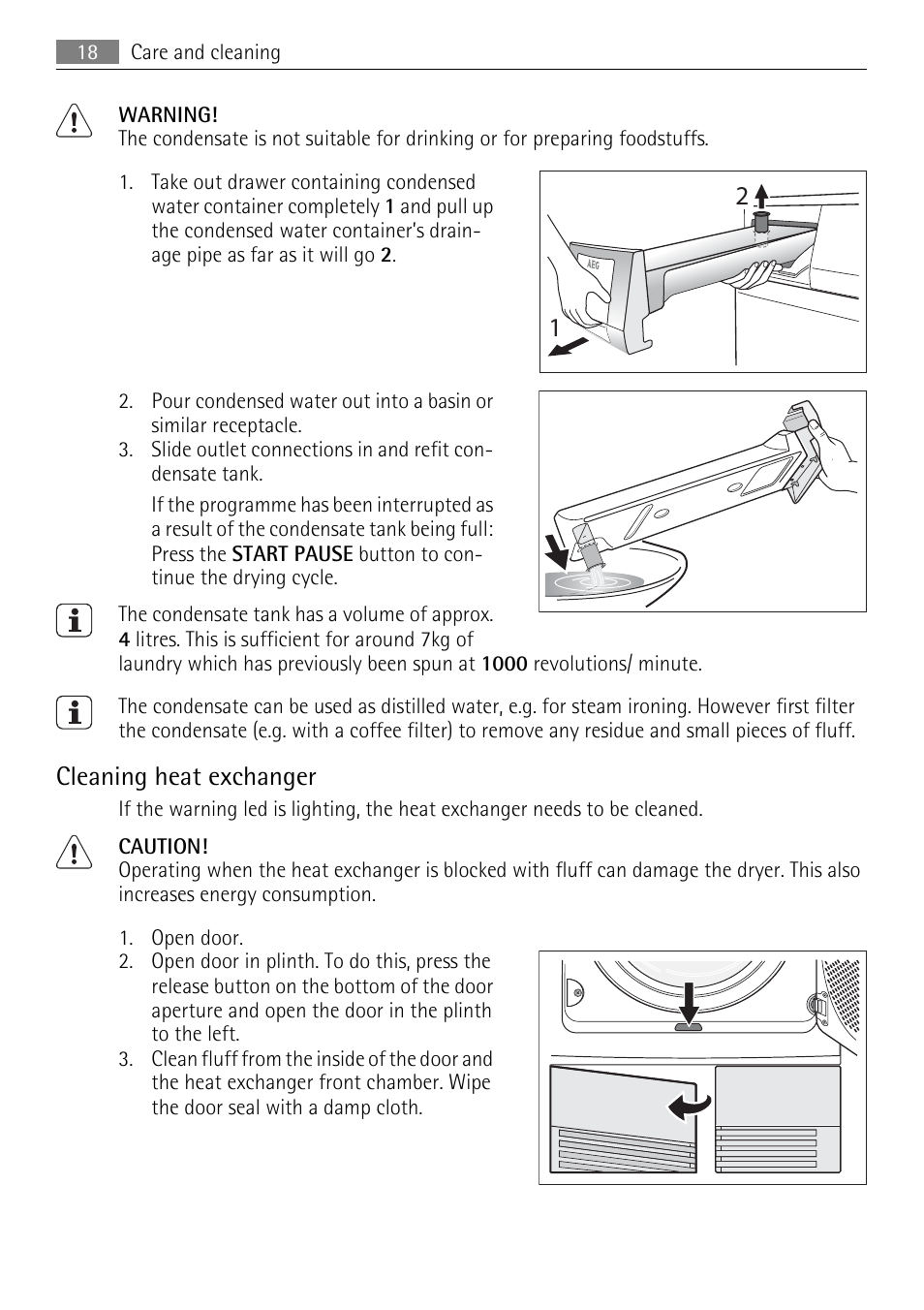 Cleaning heat exchanger | AEG 56740 User Manual | Page 18 / 32