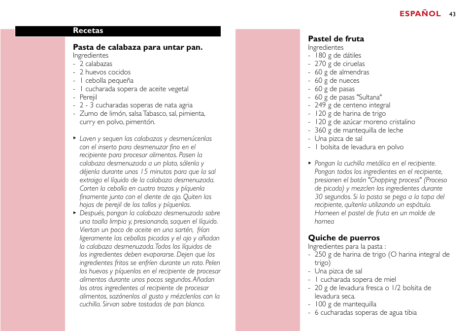 Philips Robot de cocina User Manual | Page 43 / 118