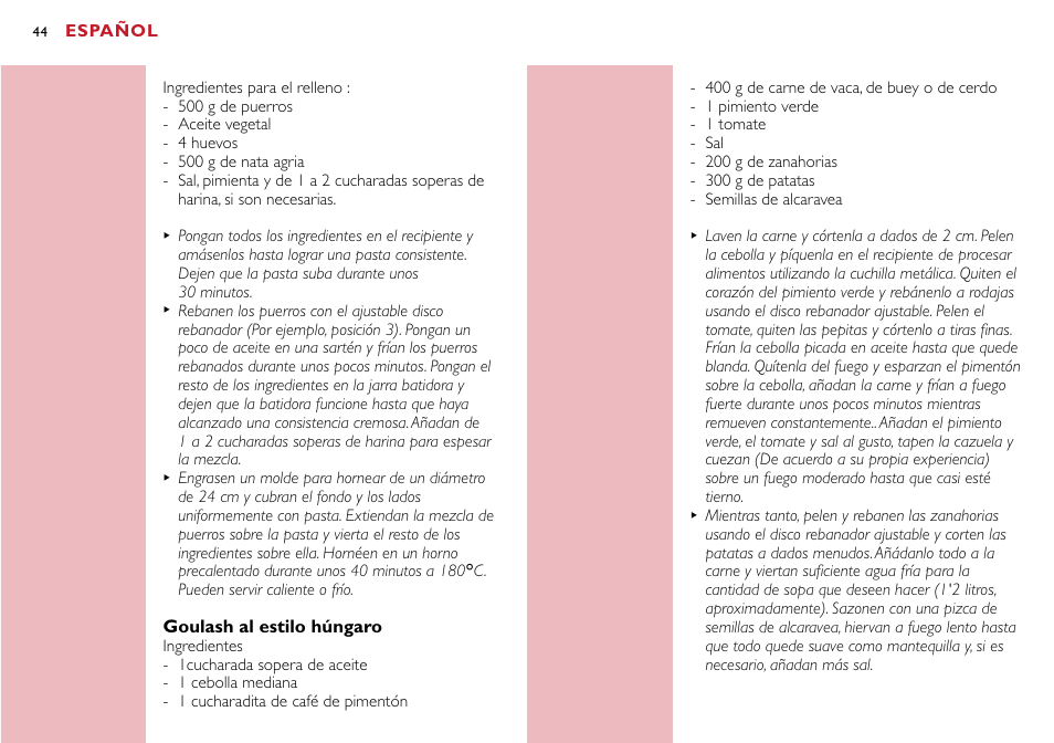Philips Robot de cocina User Manual | Page 44 / 118