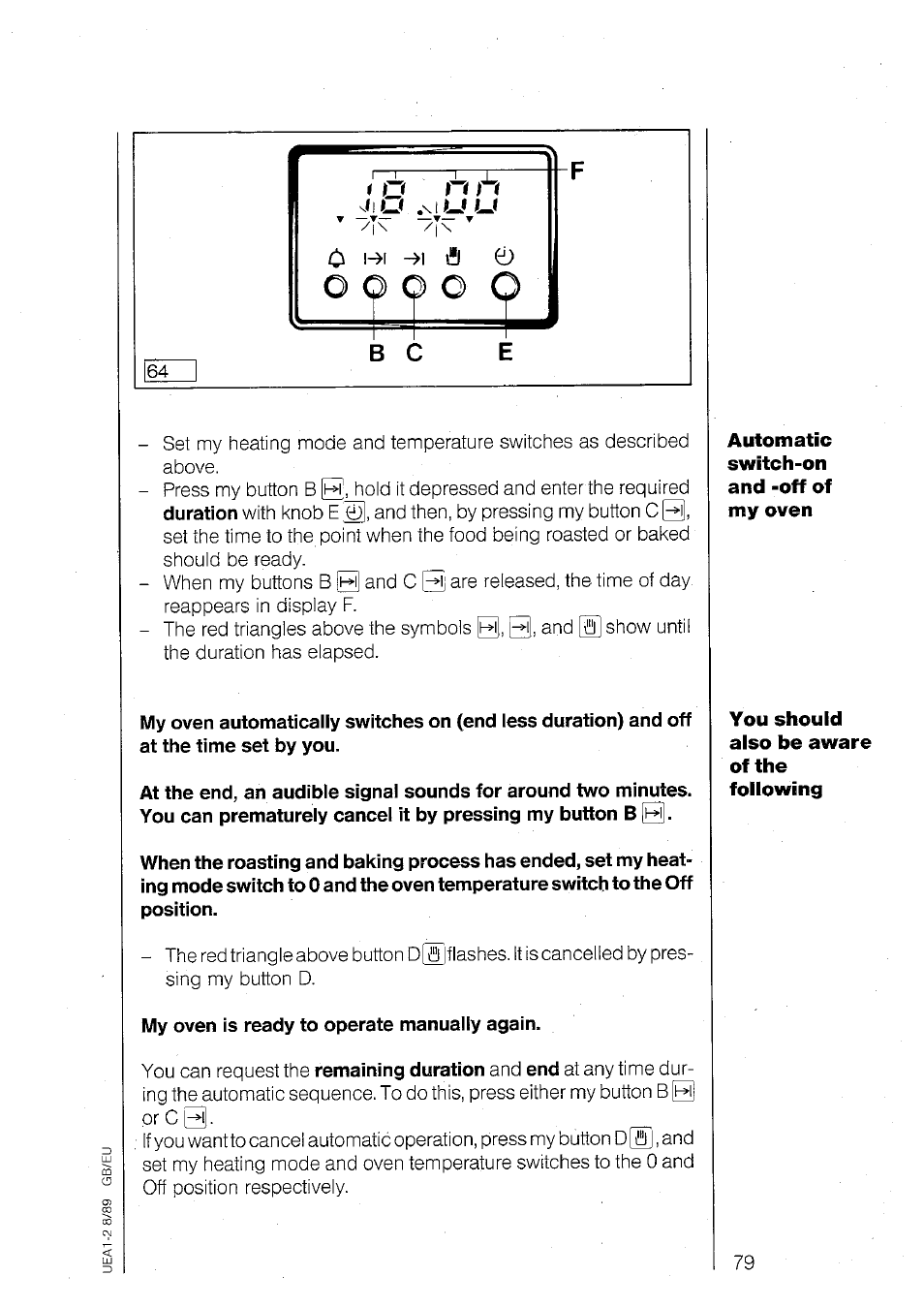 My oven is ready to operate manually again | AEG 840E User Manual | Page 27 / 54