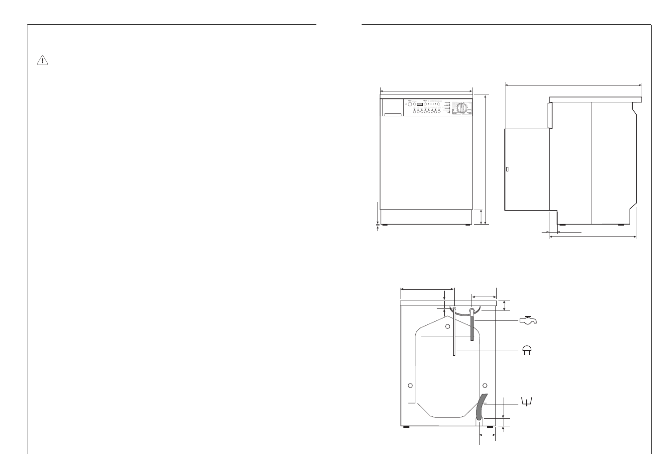 Dimensions of the appliance | AEG KO-LAVAMAT 1576 T User Manual | Page 23 / 26