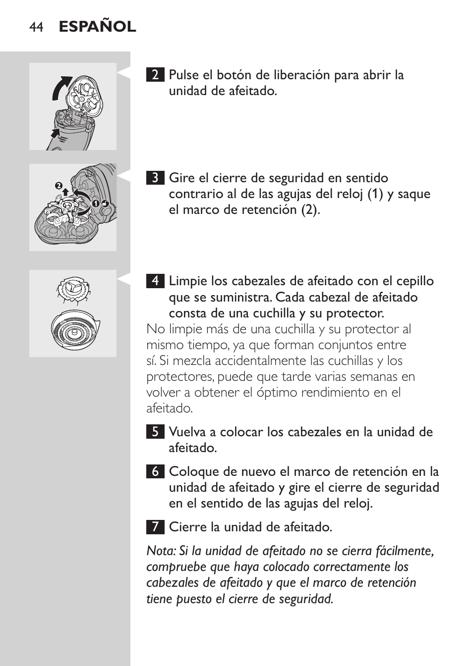 Philips SHAVER Series 3000 Afeitadora eléctrica User Manual | Page 42 / 124