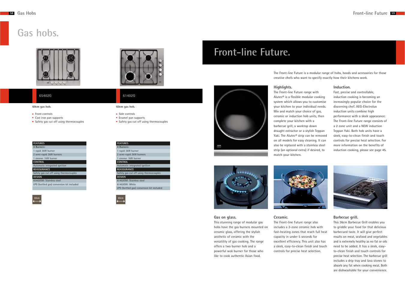 Gas hobs, Front-line future | AEG Hobs User Manual | Page 9 / 12