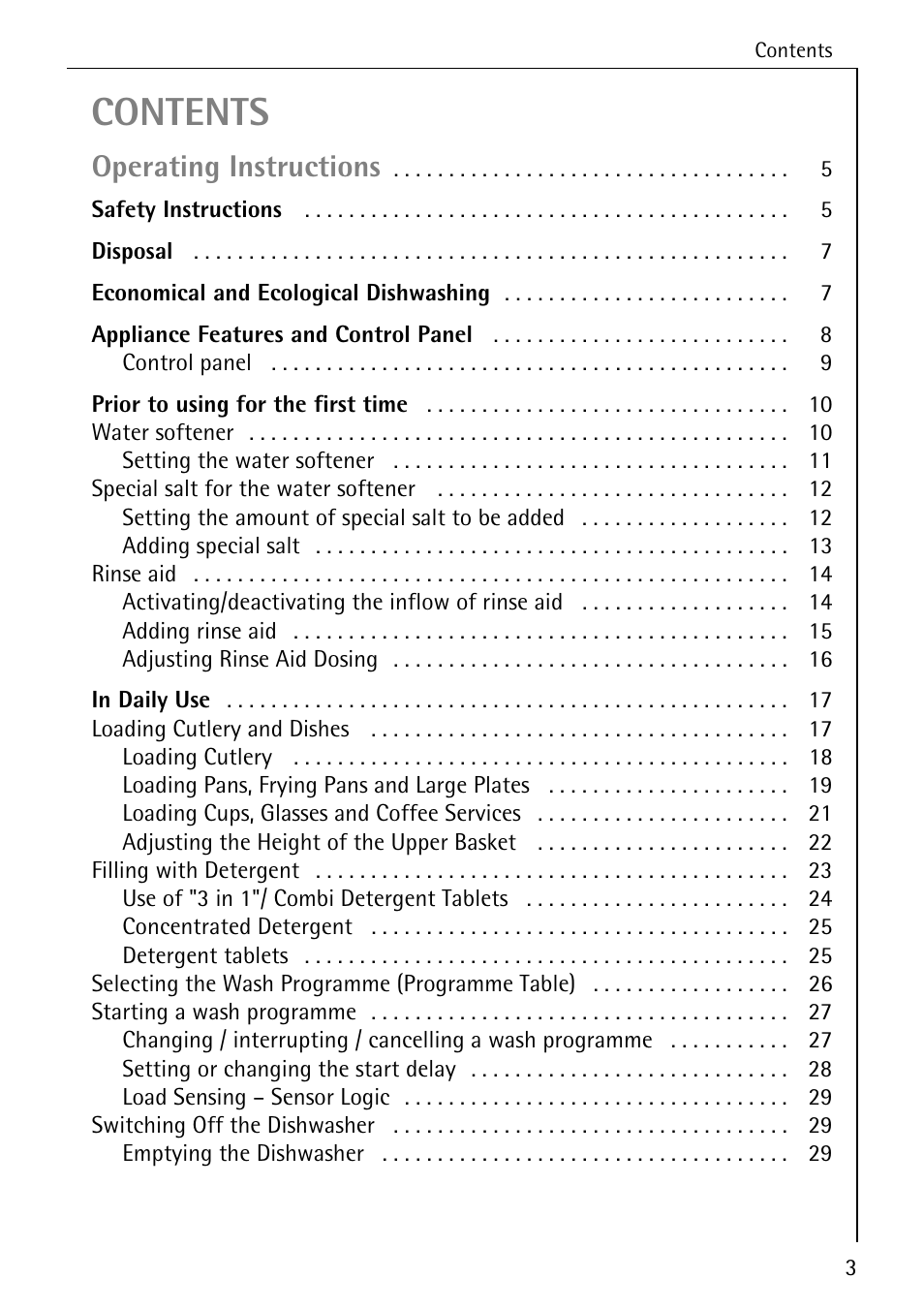 AEG FAVORIT 40740 User Manual | Page 3 / 48