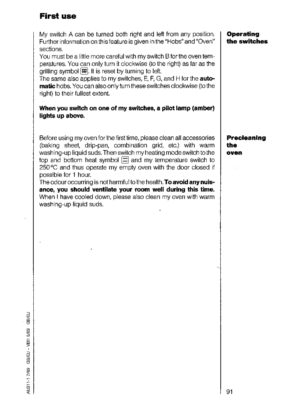 First use | AEG 730 E-m User Manual | Page 7 / 41