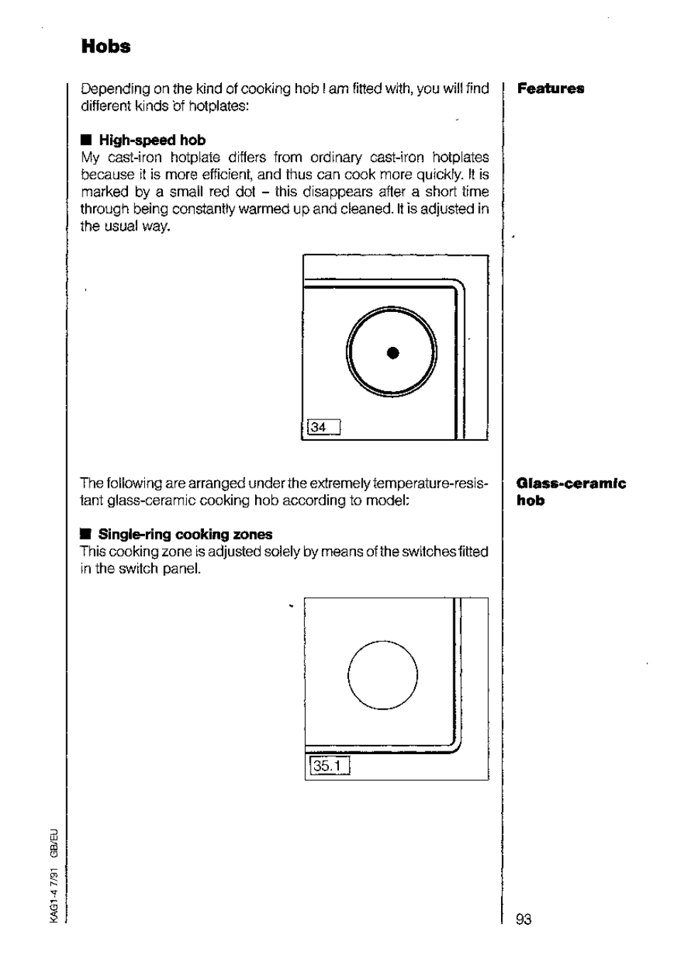 Hobs | AEG 730 E-m User Manual | Page 9 / 41