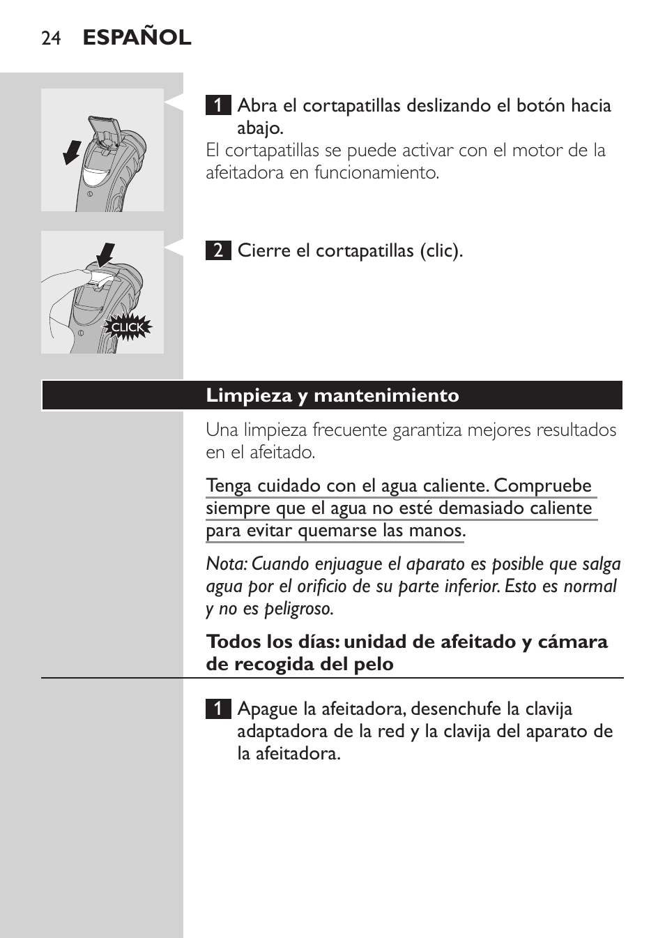 Limpieza y mantenimiento | Philips SHAVER Series 3000 Afeitadora eléctrica User Manual | Page 22 / 72