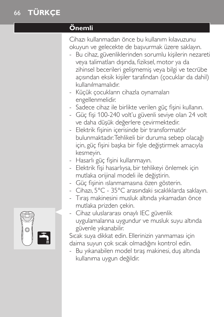 Philips SHAVER Series 3000 Afeitadora eléctrica User Manual | Page 64 / 72