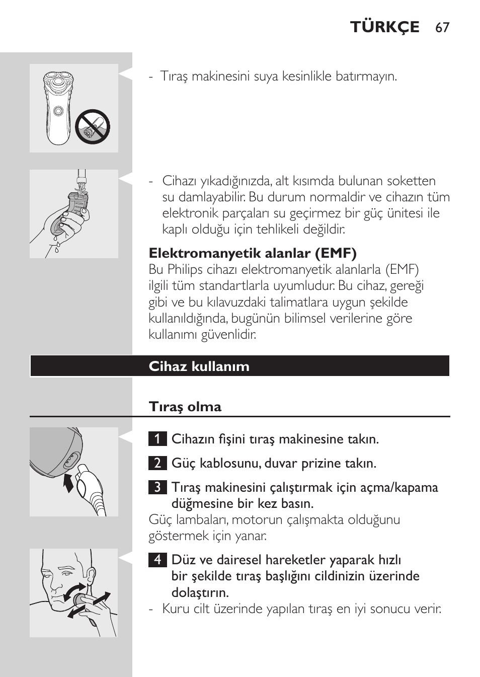 Türkçe, Önemli | Philips SHAVER Series 3000 Afeitadora eléctrica User Manual | Page 65 / 72