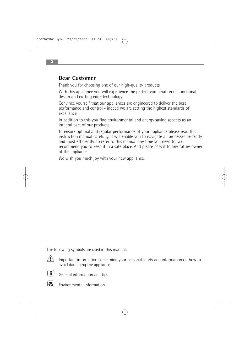 Dear customer | AEG LAVAMAT L 14840 User Manual | Page 2 / 48