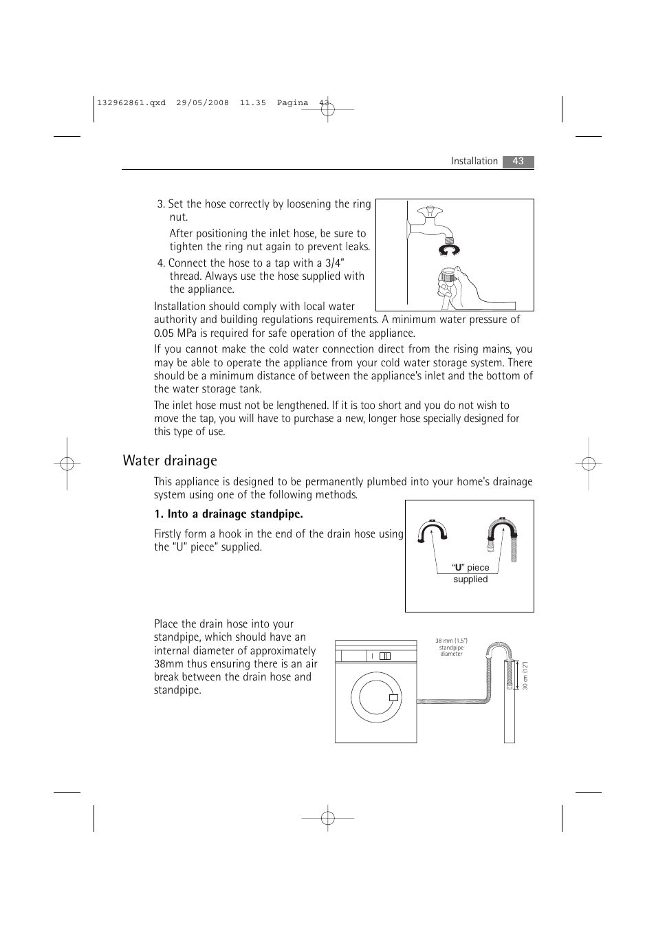 Water drainage | AEG LAVAMAT L 14840 User Manual | Page 43 / 48