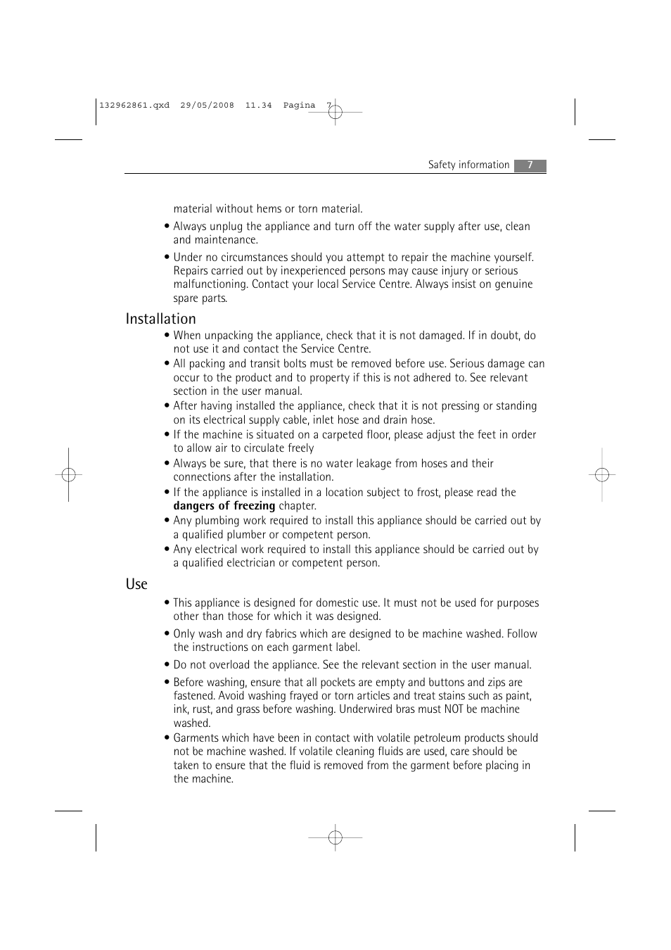 Installation | AEG LAVAMAT L 14840 User Manual | Page 7 / 48