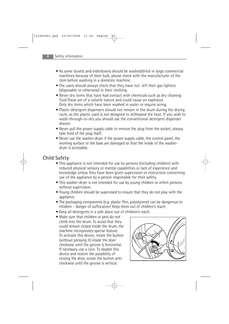 Child safety | AEG LAVAMAT L 14840 User Manual | Page 8 / 48