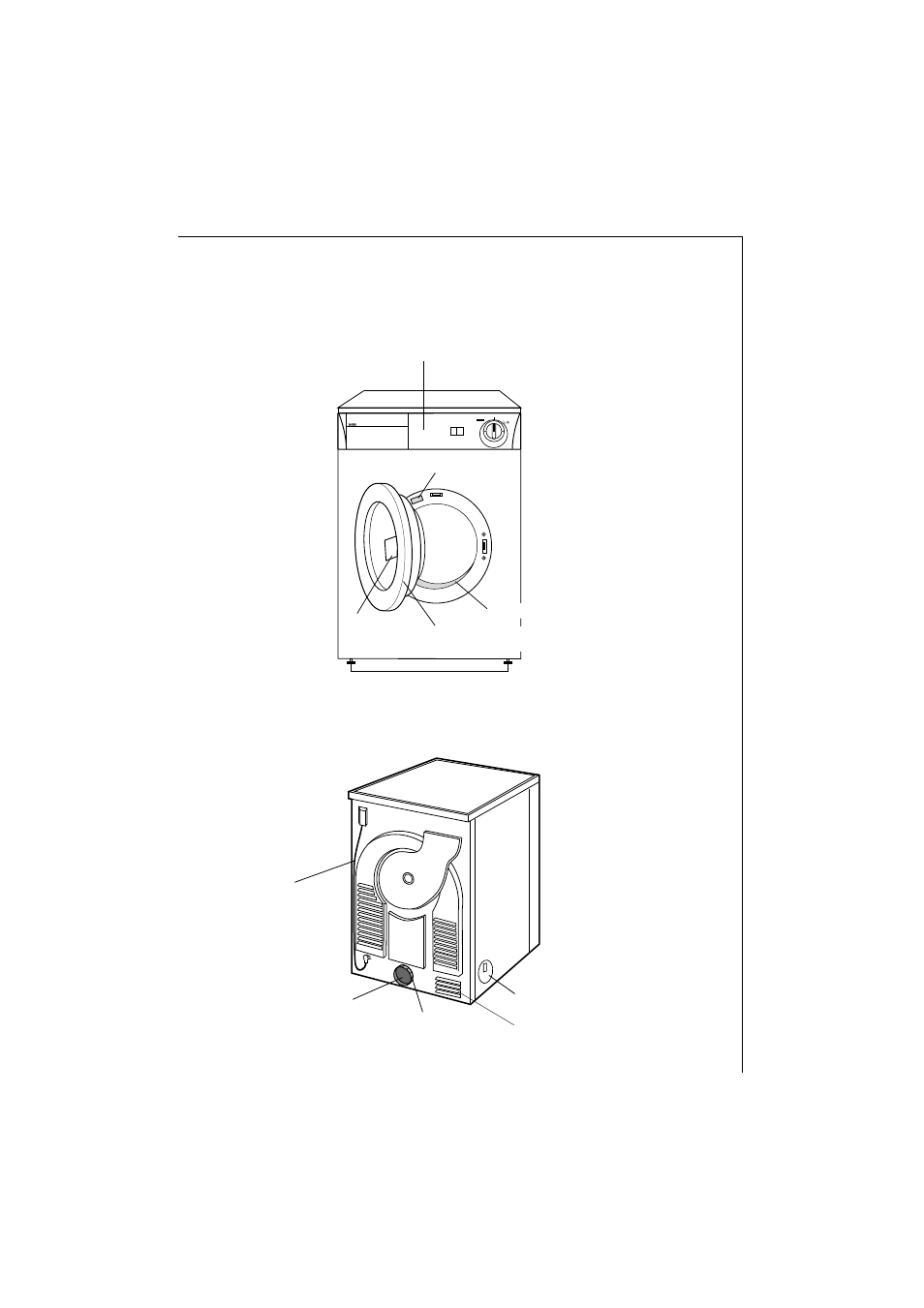 Structure of the appliance, Front view rear view | AEG LAVATHERM T3 User Manual | Page 10 / 22