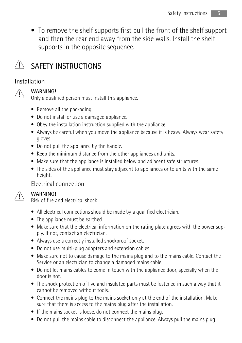 Safety instructions | AEG BE7314401 User Manual | Page 5 / 32