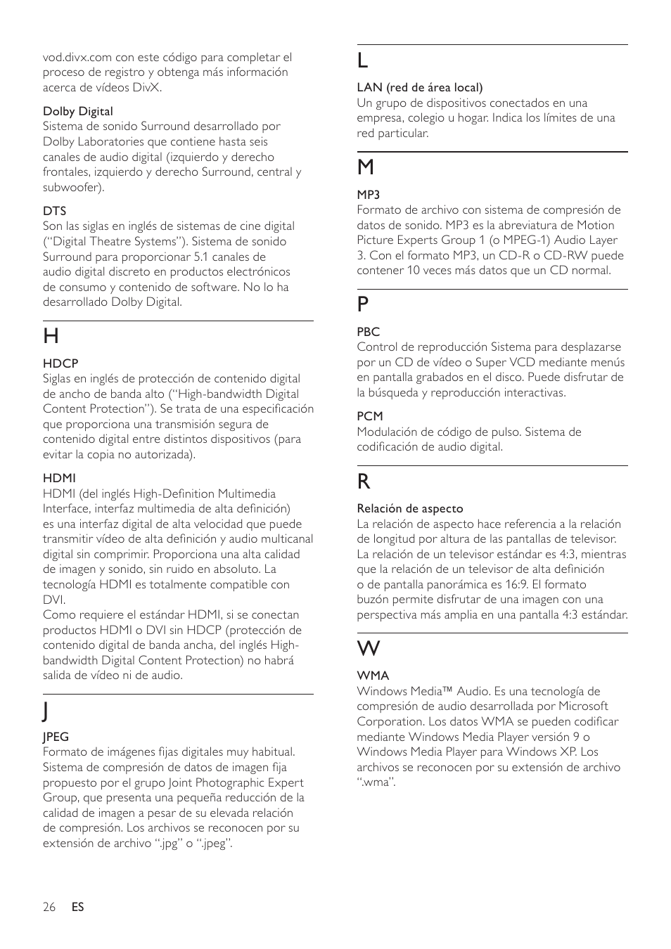 Philips Reproductor de Blu-ray Disc User Manual | Page 26 / 34