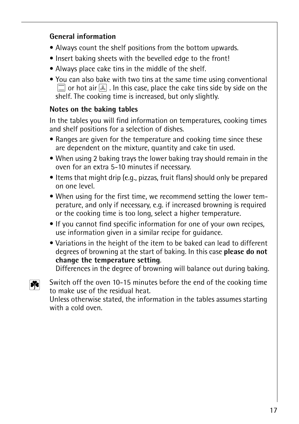 AEG COMPETENCE B3040-1 User Manual | Page 17 / 44