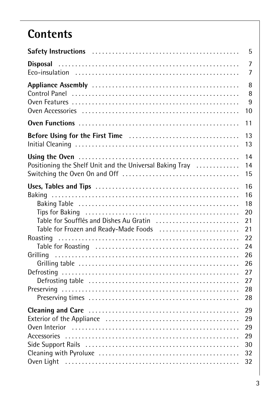 AEG COMPETENCE B3040-1 User Manual | Page 3 / 44