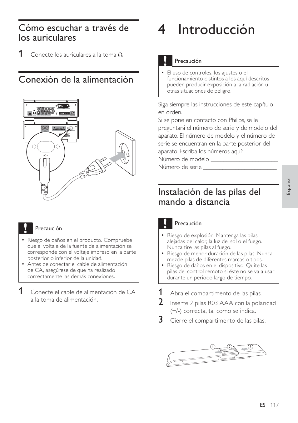 4 introducción | Philips Heritage Audio Sistema Hi-Fi con componentes DVD User Manual | Page 16 / 36