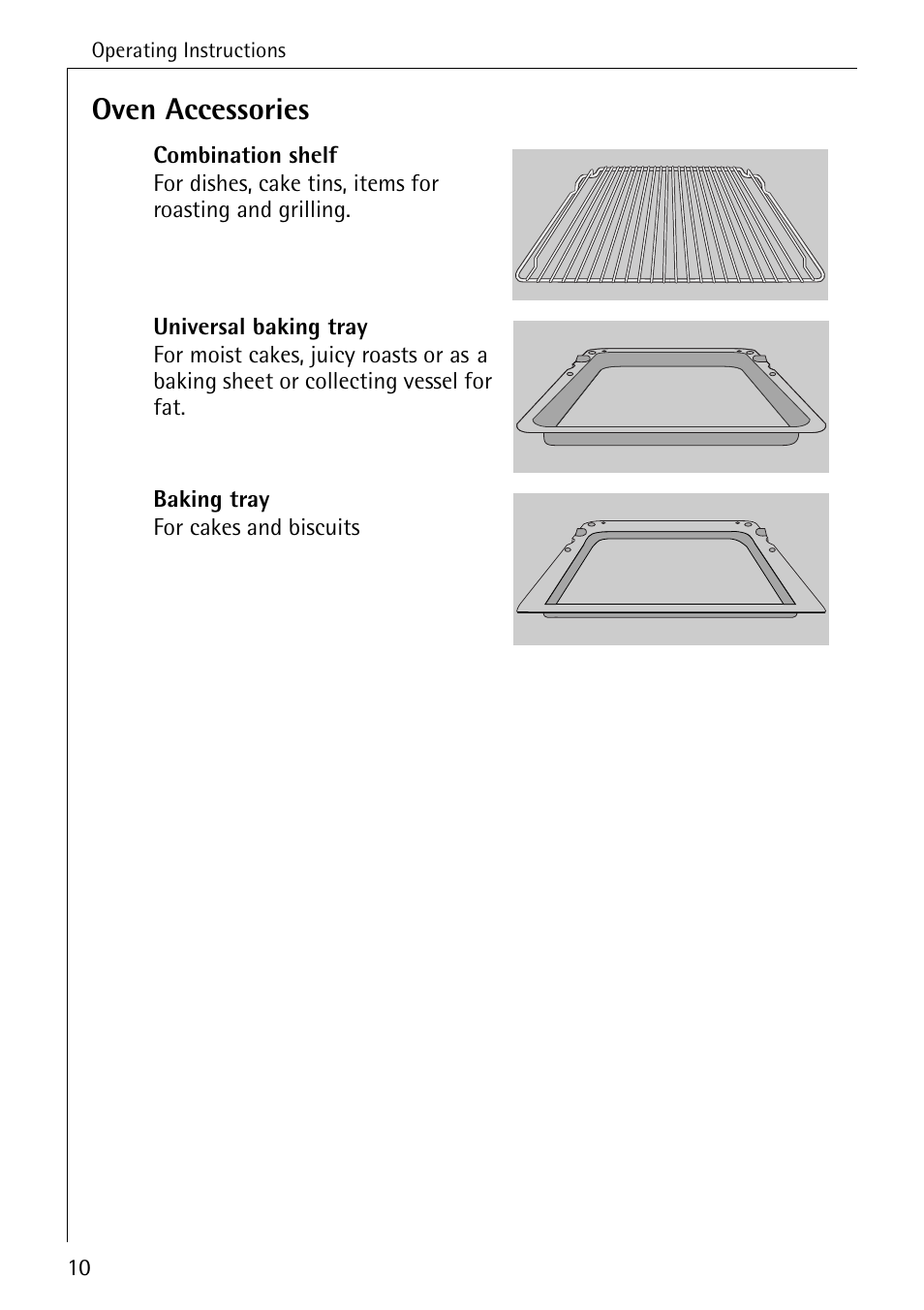 Oven accessories | AEG COMPETENCE E4100-1 User Manual | Page 10 / 68