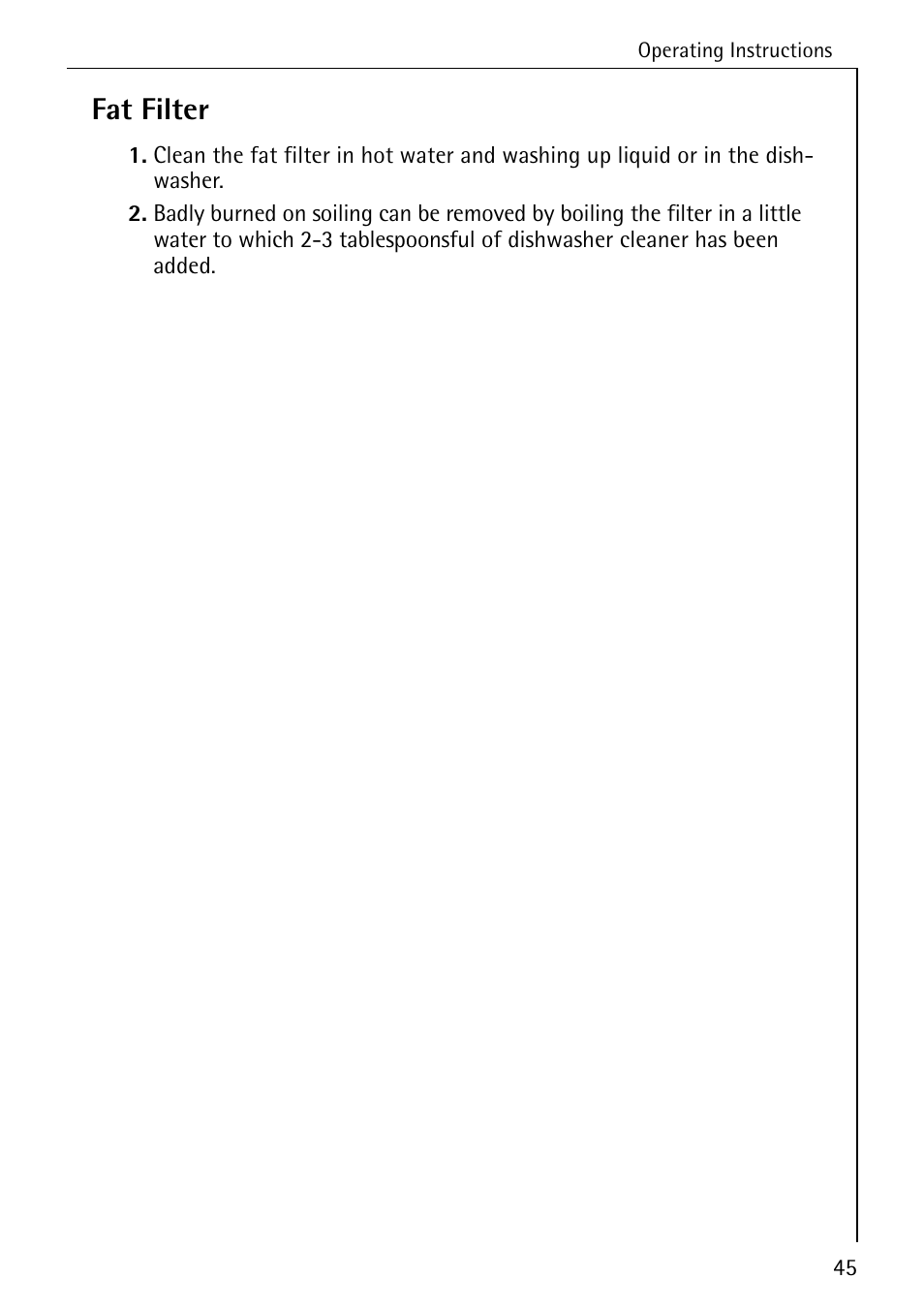 Fat filter | AEG COMPETENCE E4100-1 User Manual | Page 45 / 68