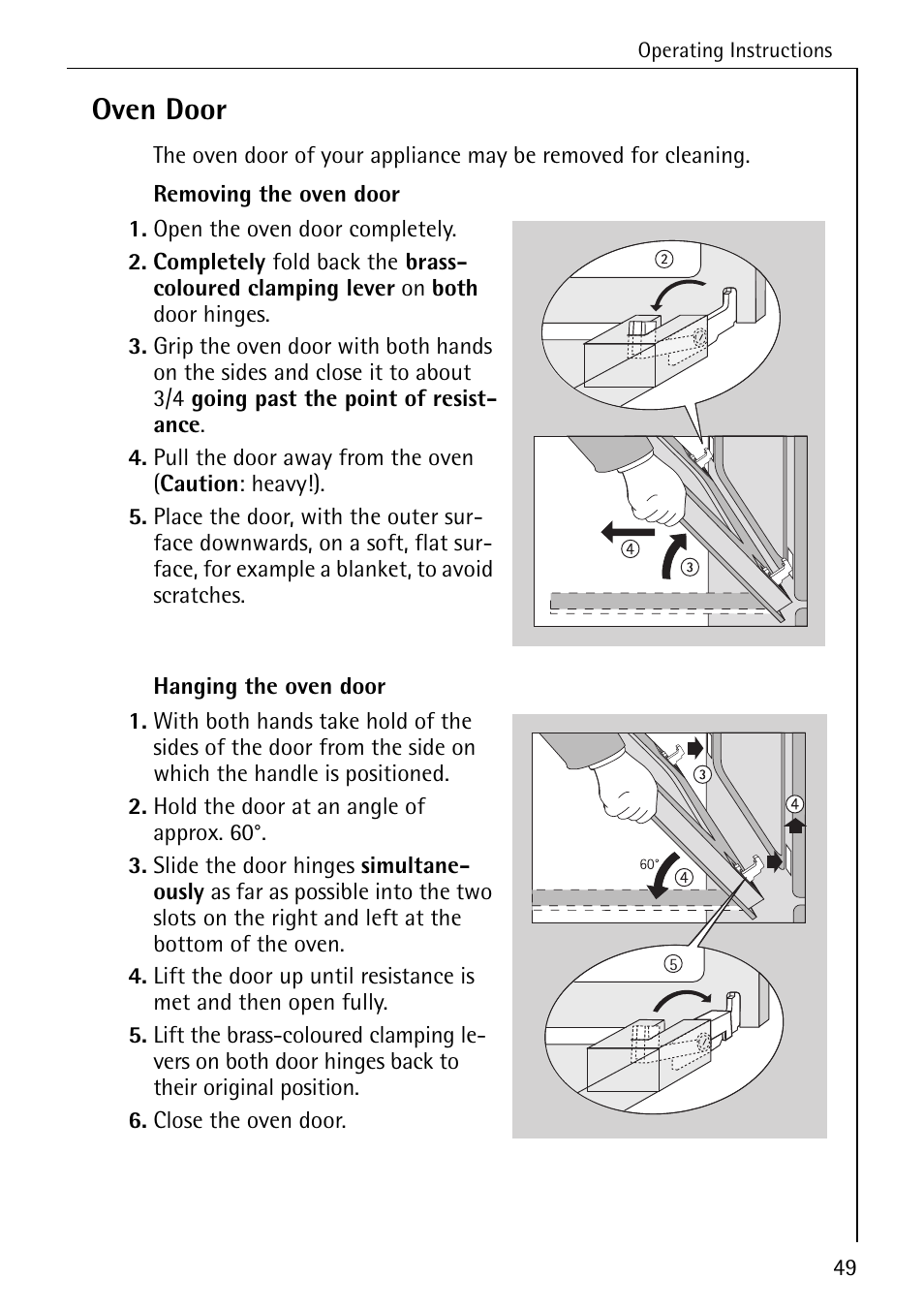 Oven door | AEG COMPETENCE E4100-1 User Manual | Page 49 / 68