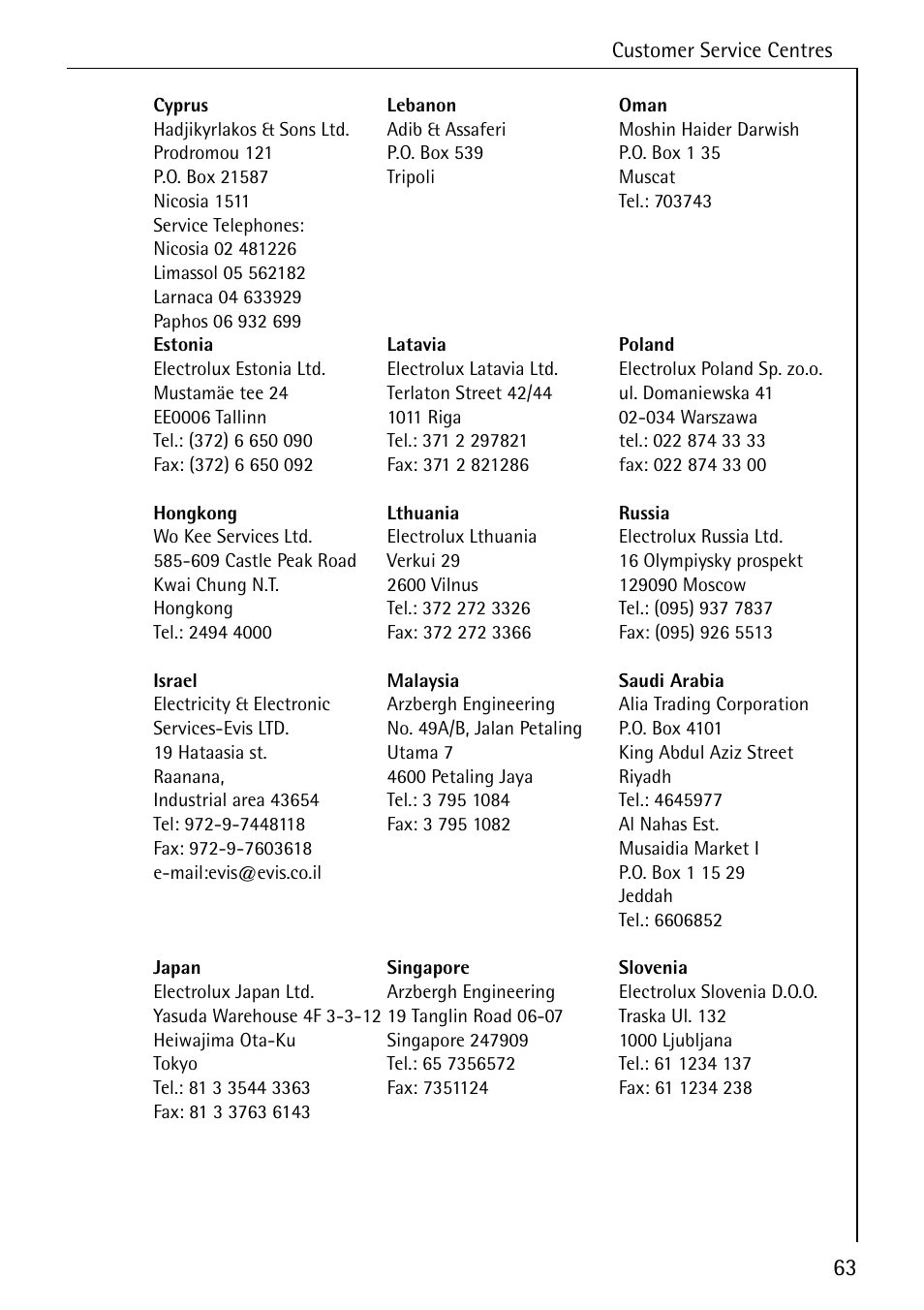 AEG COMPETENCE E4100-1 User Manual | Page 63 / 68