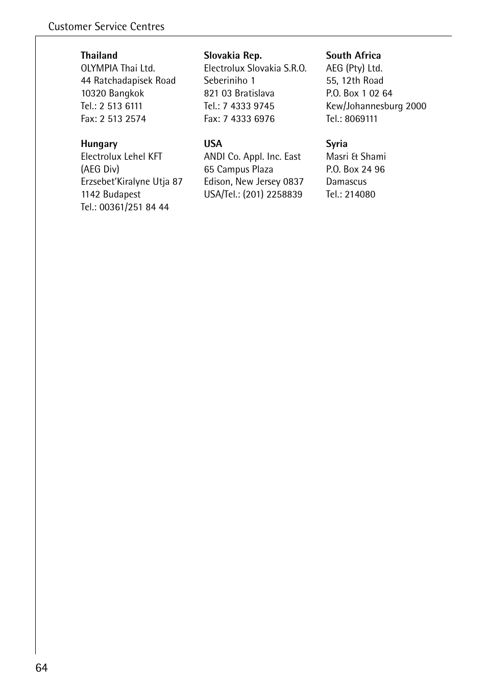 AEG COMPETENCE E4100-1 User Manual | Page 64 / 68