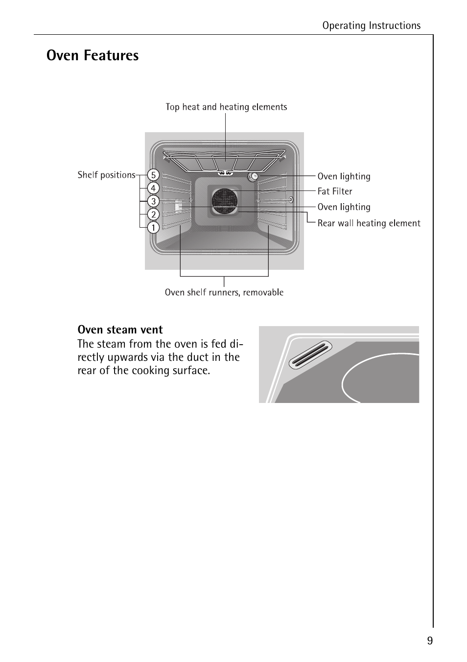 Oven features | AEG COMPETENCE E4100-1 User Manual | Page 9 / 68