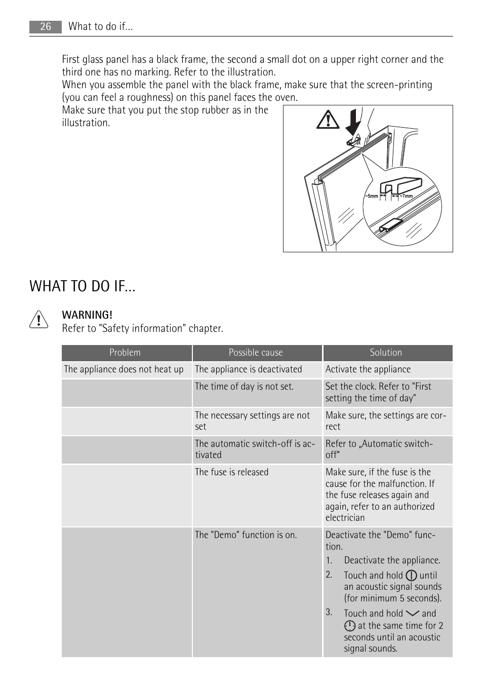 What to do if | AEG BP7614000 User Manual | Page 26 / 32