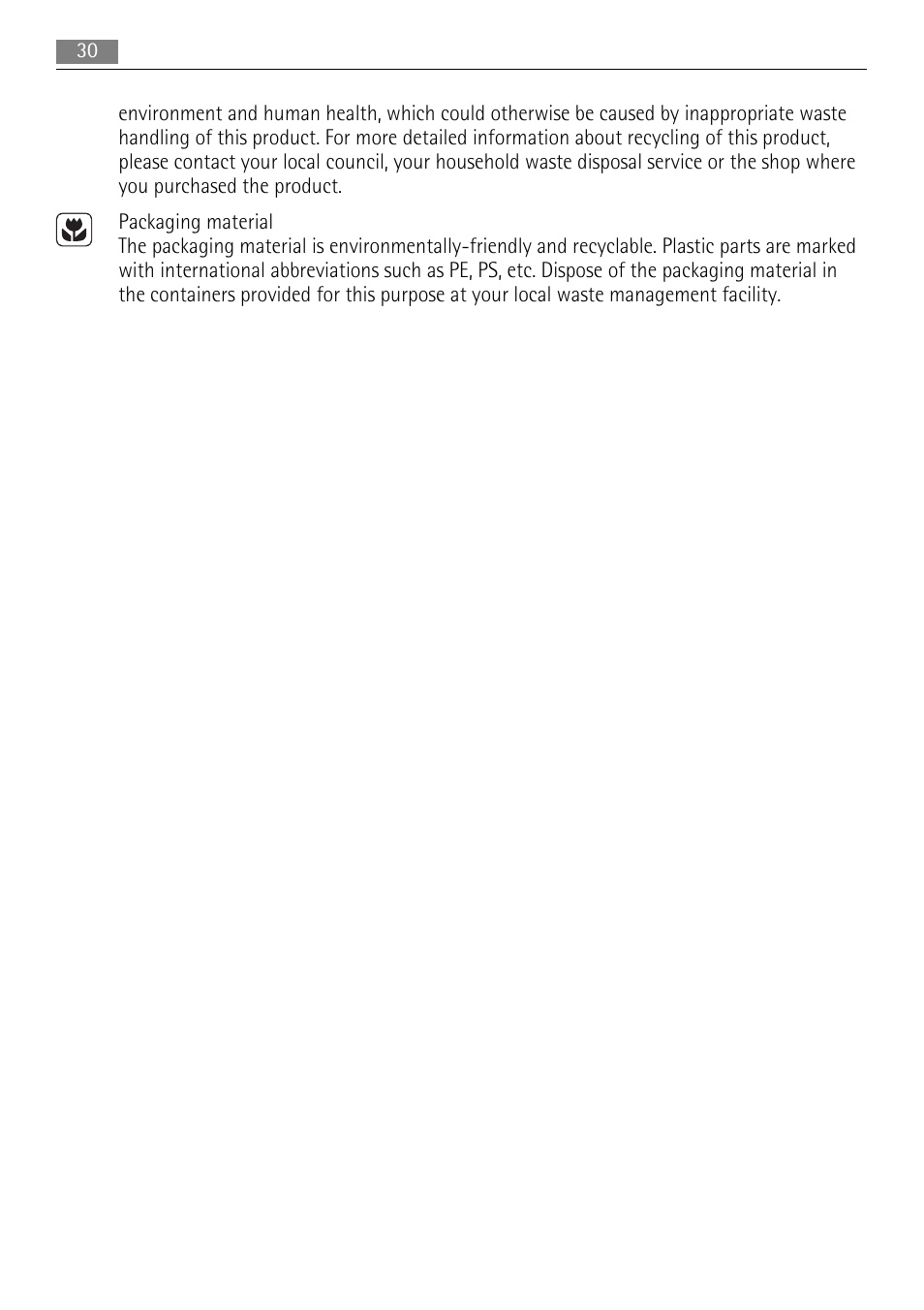AEG BP7614000 User Manual | Page 30 / 32