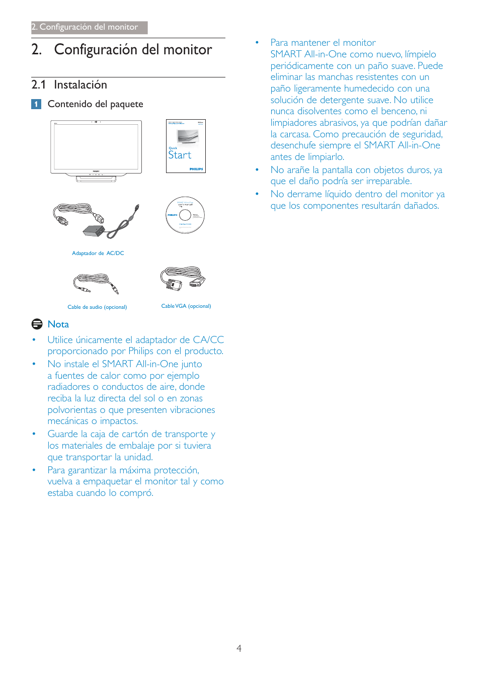 &rqiljxudflyqghoprqlwru, 1 ,qvwdodflyq, Rqwhqlgrghosdtxhwh | Philips Smart All-in-One User Manual | Page 6 / 45