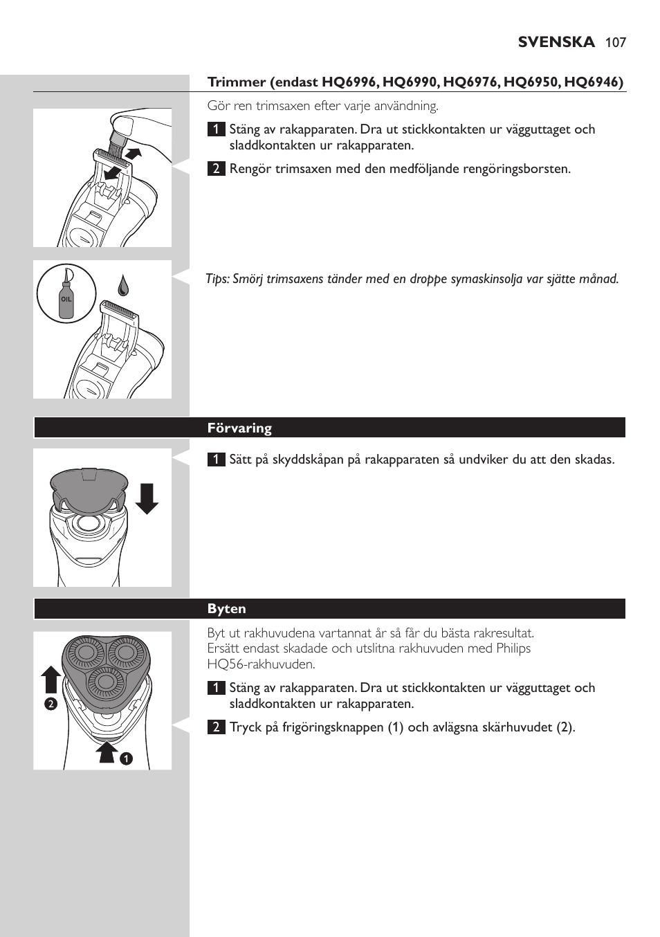 Philips SHAVER Series 3000 afeitadora eléctrica en seco User Manual | Page 107 / 120