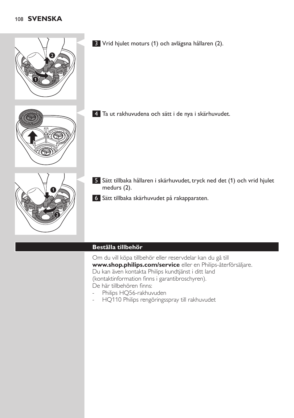 Philips SHAVER Series 3000 afeitadora eléctrica en seco User Manual | Page 108 / 120