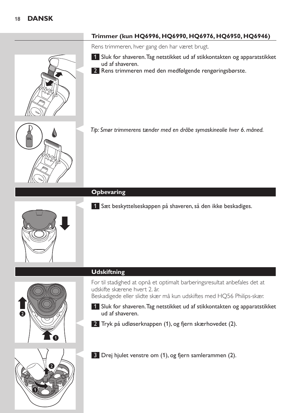 Philips SHAVER Series 3000 afeitadora eléctrica en seco User Manual | Page 18 / 120