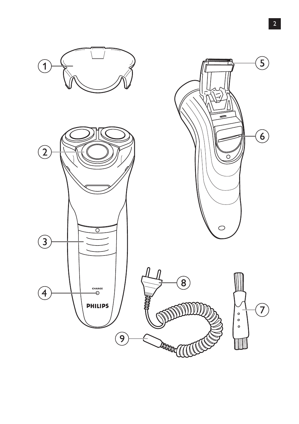 Philips SHAVER Series 3000 afeitadora eléctrica en seco User Manual | Page 2 / 120