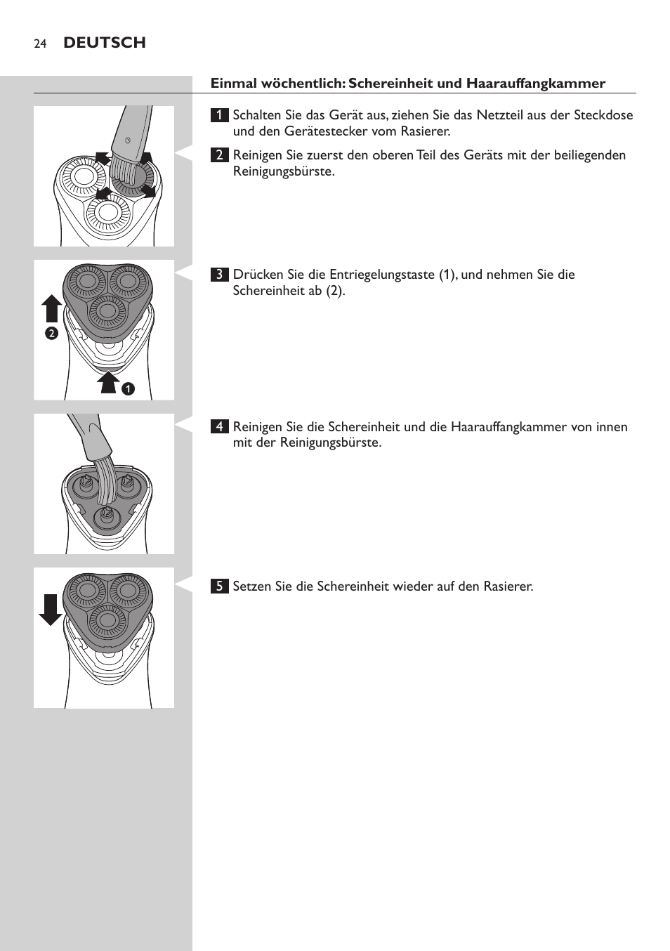 Philips SHAVER Series 3000 afeitadora eléctrica en seco User Manual | Page 24 / 120