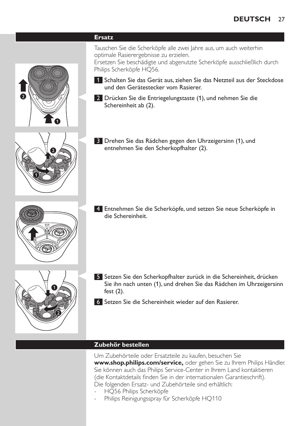 Philips SHAVER Series 3000 afeitadora eléctrica en seco User Manual | Page 27 / 120