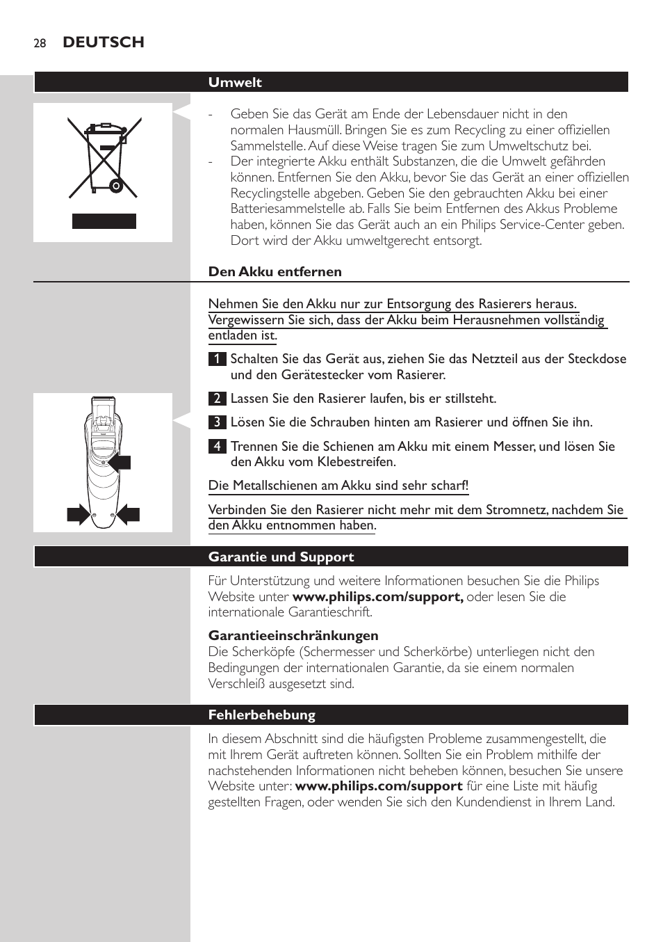 Philips SHAVER Series 3000 afeitadora eléctrica en seco User Manual | Page 28 / 120