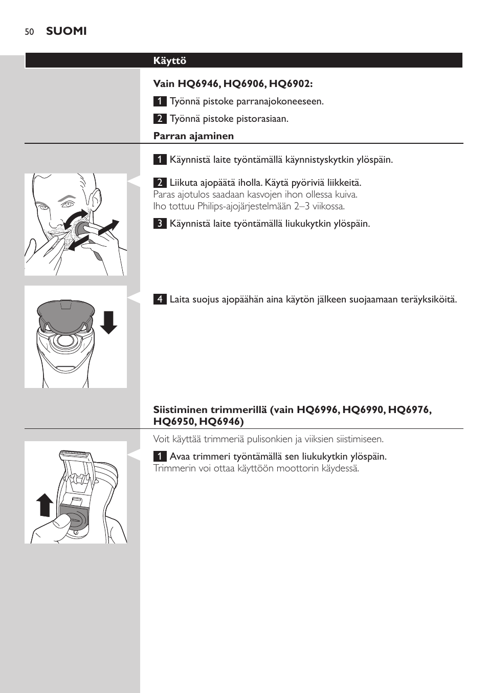 Philips SHAVER Series 3000 afeitadora eléctrica en seco User Manual | Page 50 / 120