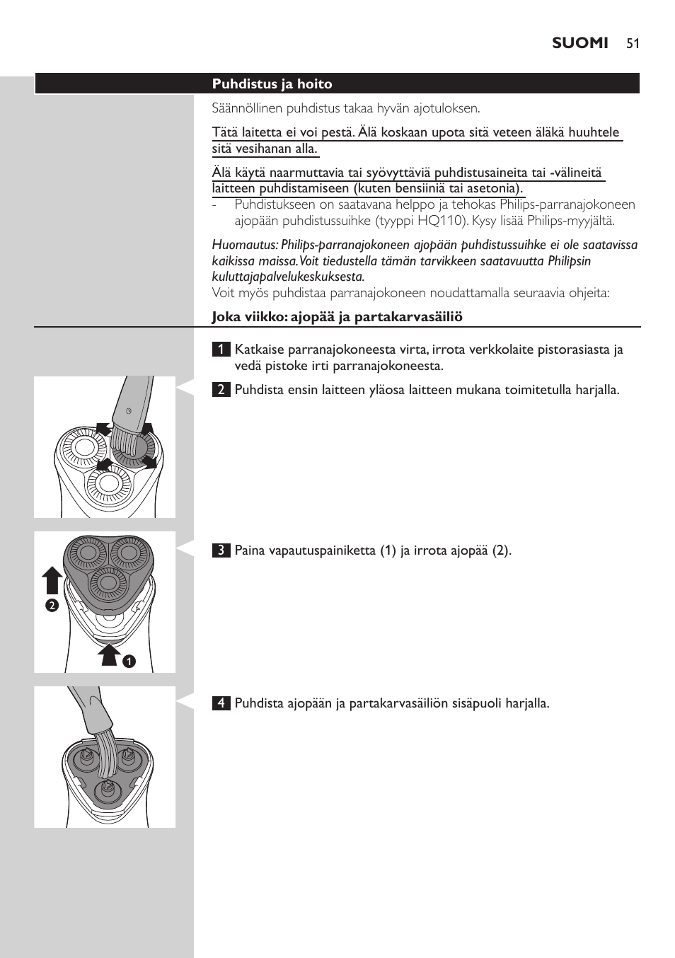 Philips SHAVER Series 3000 afeitadora eléctrica en seco User Manual | Page 51 / 120