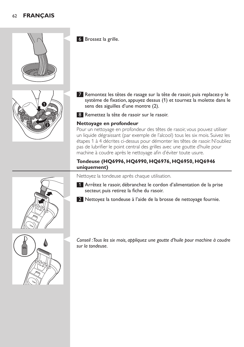 Philips SHAVER Series 3000 afeitadora eléctrica en seco User Manual | Page 62 / 120