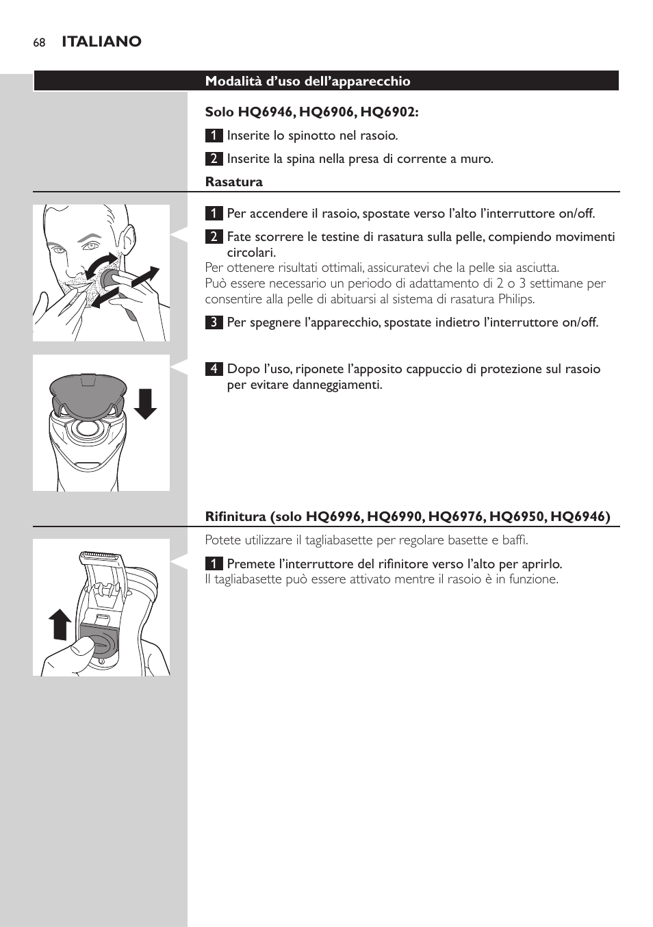 Philips SHAVER Series 3000 afeitadora eléctrica en seco User Manual | Page 68 / 120